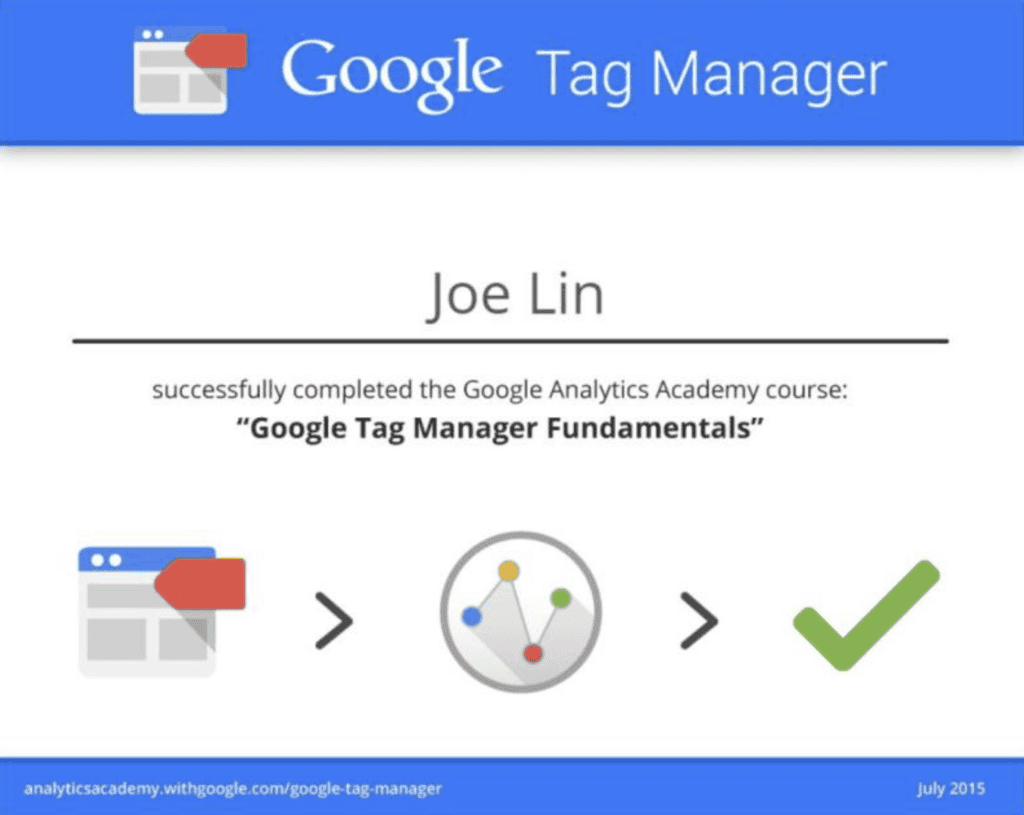 Google tag manager 基礎認證