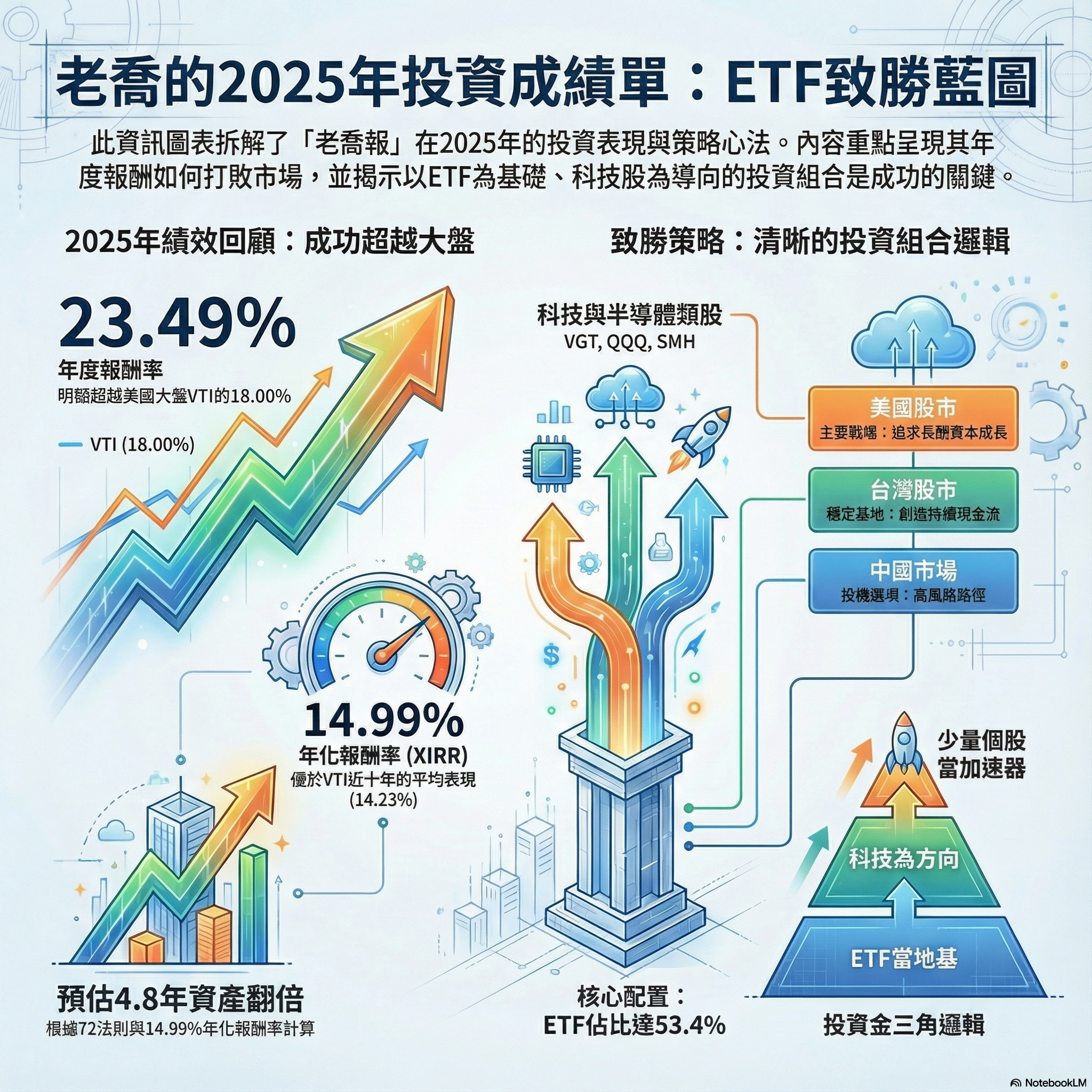 美國股市投資，該ETF還是個人選股？老喬的美股實操成效比較，以VTI為對標對象｜2015~2026年數據- 老喬報®